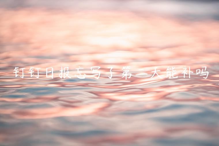 釘釘日報忘寫了第二天能補(bǔ)嗎